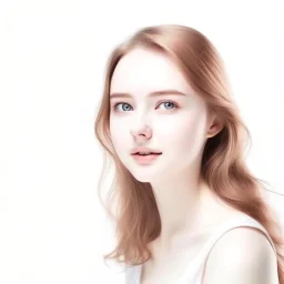 design of a beautiful girl , soft skin, , sharpen image, white background