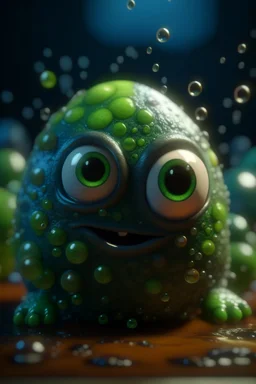 big pile of slimy bubbles with cute eyes, shot on Hasselblad h6d-400c, zeiss prime lens, bokeh like f/0.8, tilt-shift lens 8k, high detail, smooth render, down-light, unreal engine, prize winning