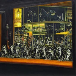 nighthawks painted by tim burton