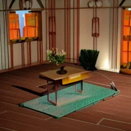 Diorama of a room interior with stuff