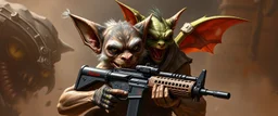 mongrel goblin gremlin holding uzi