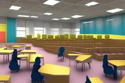 can you please generate an image of segregated learning facilities for girls and boys in an islamic country They will learn english and maths as well as everyday skills.. It should include sensory learning and use durable materials.