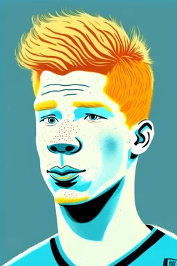 Kevin De Bruyne Belgian football player cartoon 2d