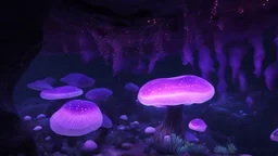 animals creatures, jellyshroom cave from subnautic , plants from deep sea, leviathan's a lot of sea plants very deep, beautiful,