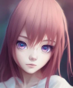 the most beautiful cute anime girl portrait with highly detailed eyes, professional 3d visualisation in pastel colours, by wlop, intricate linework, trending on artstation, unreal engine 5 highly rendered