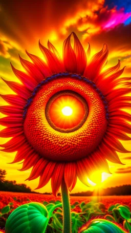 Big sun flower with sun