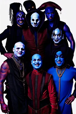 The cast of aladdin dressed as members of Slipknot