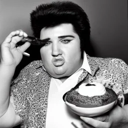 Fat Elvis eating