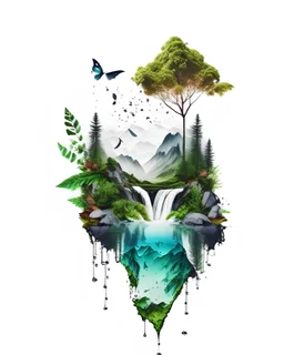 illusion nature for amazon merch with white background