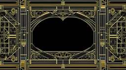 gold art deco delicately designed border on a black background