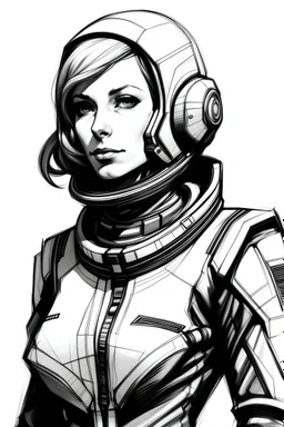 Нарисуй мужчину пилота челнока из сеттинга Mass Effect