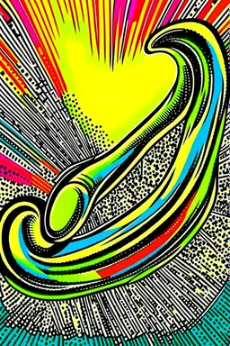 Vintage pop art style of a Shofar