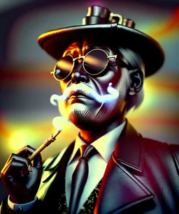 steampunk, cabaret scene. old man. little monkey, Sunglasses, rain, smoking, happy, hot. A lot of people background, highly detailed, concept art, unreal engine 5, god rays, ray tracing, RTX, lumen lighting, ultra detail, volumetric lighting, 3d, finely drawn, high definition, high resolution.