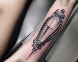 Tatouage, avant bras, sablier