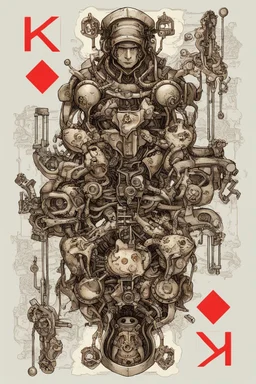 Bordered digital illustration of a shriveled homunculus hidden with a mechanical Mecha integrated with a throne. in the style of kaja foglio, Alchemy, Symbolism and Hermeticism. High quality, masterpiece. Dungeons And Dragons