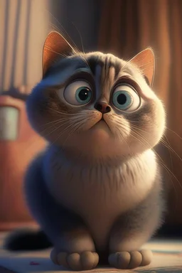 a cat,pixar style