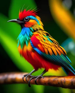 Close-up image of a vibrant, exotic bird perched on a branch, showcasing its colorful feathers. This image represents the diversity and beauty of the animal kingdom.