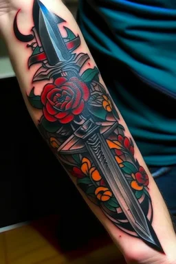 Knife Traditional style tattoo