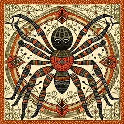 West African Folk Art Spider illustration