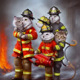 cartoon animals firefighters