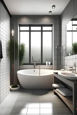 bathroom, create a luxurious atmosphere, remote tubs, no tubs, add fine faucet