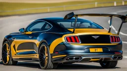 Bentley Mustang fusion on road rear view