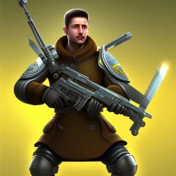 zelenskiy 3d game character with weapon