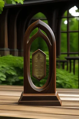 long arched wooden plaque