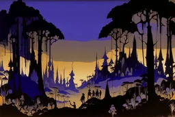A violet farmland with bio life designed in Javanese shadow puppets painted by Clyfford Still