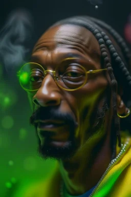 hyper real oil painting portrait of psychedelic snoop dog showering himself inside a smoke cloud in slimy bubbles and gelatinous background, zeiss prime lens, bokeh like f/0.8, tilt-shift lens 8k, high detail, smooth render, down-light, unreal engine, prize winning