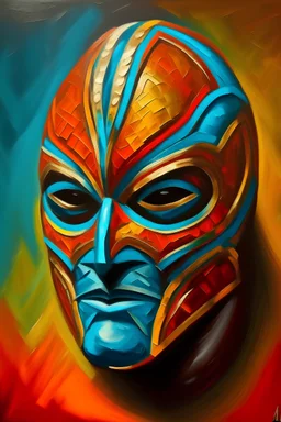 Masked wrestler mask painting
