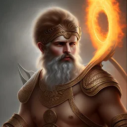 ares greek god with fire eyes portrait