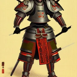 Ukiyo-e Style , Male Samuri in armour