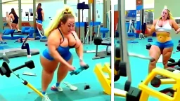 lady makes messes in public gym