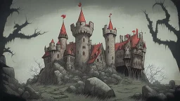 Vampire castle, comic style