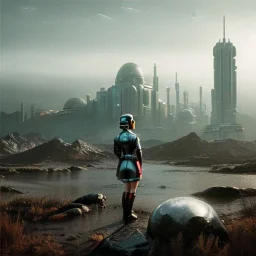 Ultra Realistic retro sci-fi scene, portrait, 2 blonde woman clones, sweet young Marilyn Monroe face, perfect iris, tight latex coat, helmet, Strange planet background. Spaceship, fog, rain, soft color, highly detailed, unreal engine 5, ray tracing, RTX, lumen lighting, ultra detail, volumetric lighting, 3d, finely drawn, high definition, high resolution.