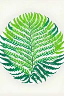 Fern leaves , circle, icon logo