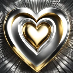 a clony of golden and silver heart sighn rotating