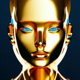 gold man, beautiful, soft, blue eyes, hight definition, 8k