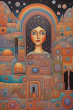 Every mind contains the whole universe; Neo-Figurative Art; fabulously detailed; Transcendent; Hundertwasser; Alan Kenny; beautiful glittery pastels