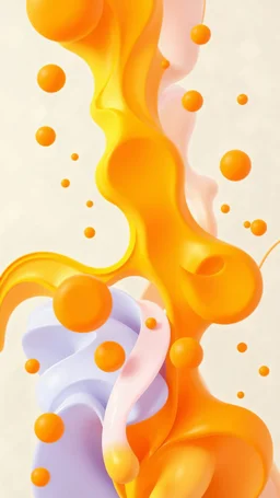 cartoon orange yellow abstract 3d wallpaper