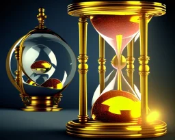 an hourglass in a portal