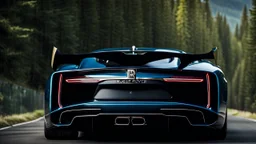 Rolls Royce Bugatti Chiron Hyper Sport, desktop wallpaper, 4K, Cinematic, rear view