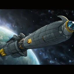 draw cartoon yellow banana as starship