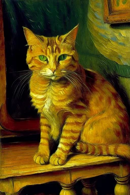 Portrait of a cat by Van Gogh