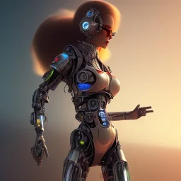 cyborg woman on Mars