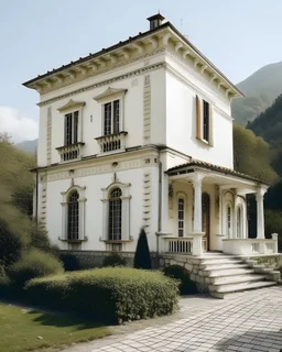 Old fashioned white big house in italy
