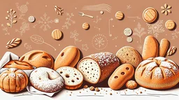 A design full of baked breads