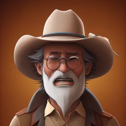 old RUGED cowboy face hatstudio ghibli style