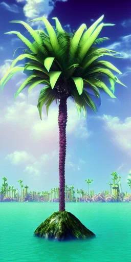 1980's aesthetic vaporwave Palm tree